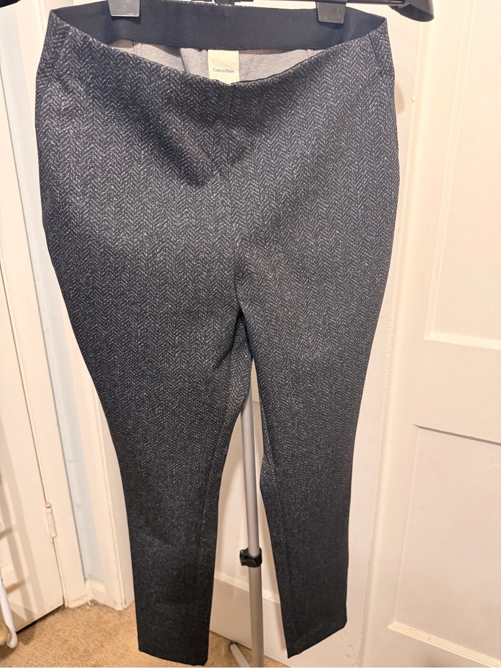 Calvin Klein Black and Gray Knit Waistband Sweater